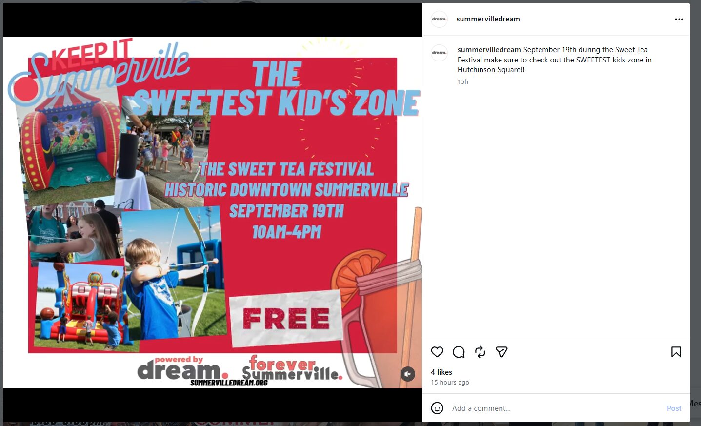 The Sweetest Kids Zone at the 2026 Sweet Tea Festival, September 19 from 10 a.m. to 4 p.m. in Hutchinson Square