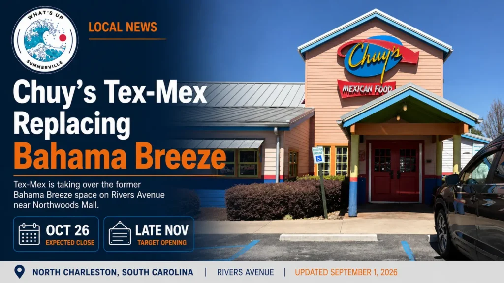 Chuy’s Tex-Mex replacing Bahama Breeze on Rivers Avenue in North Charleston