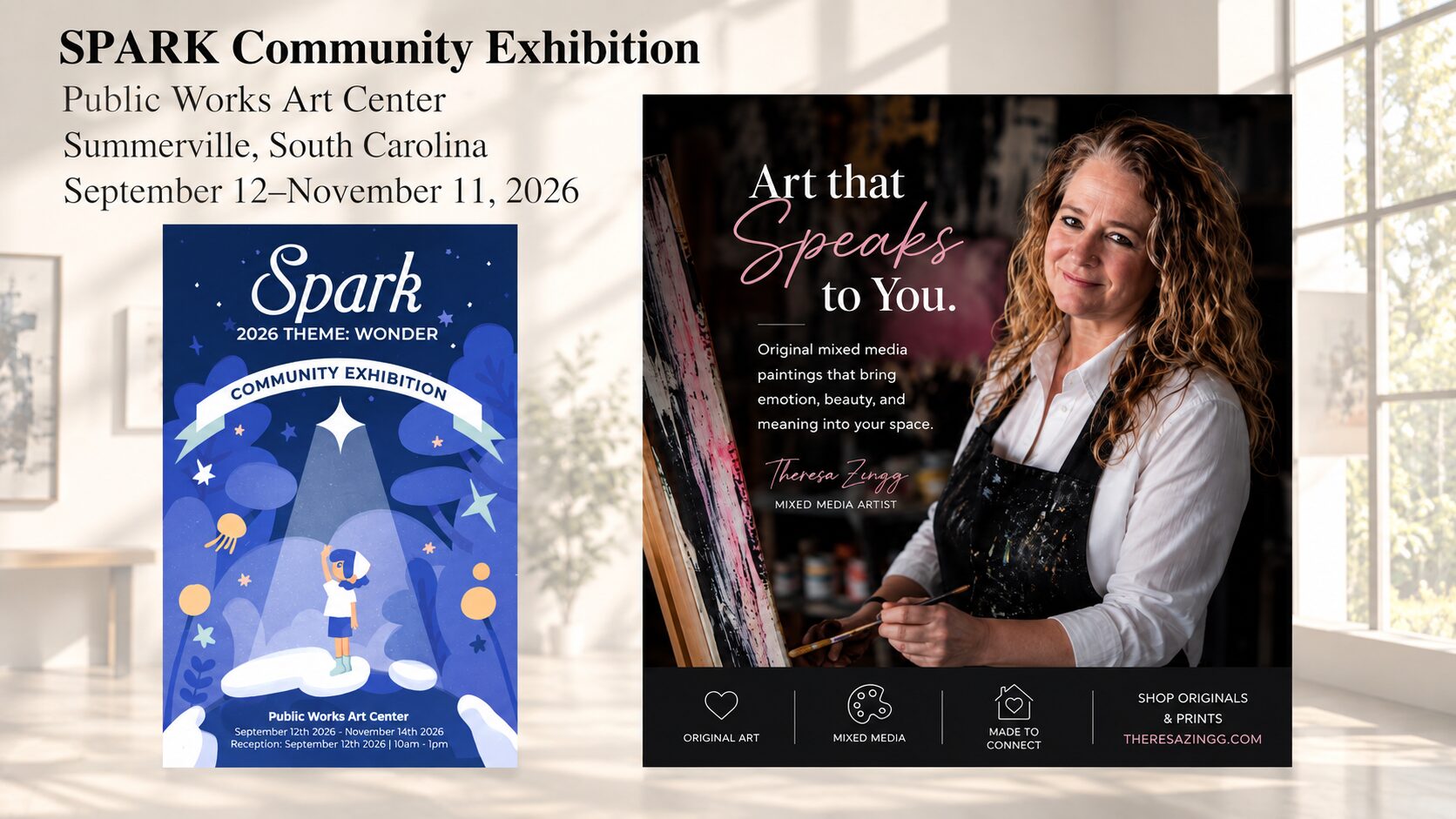 Five Original Works by Theresa Zingg Selected for Public Works Art Center Exhibition